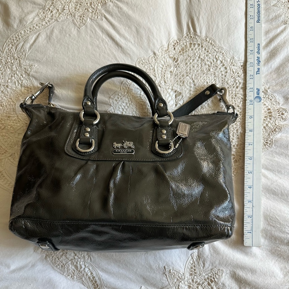 ❤️COACH Madison Sabrina Olive Green Patent Leather, CO969-14178- - Picture 6 of 10